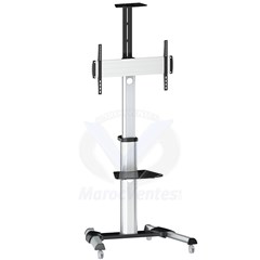 Meuble Support TV Robuste avec Roulettes Haut de Gamme