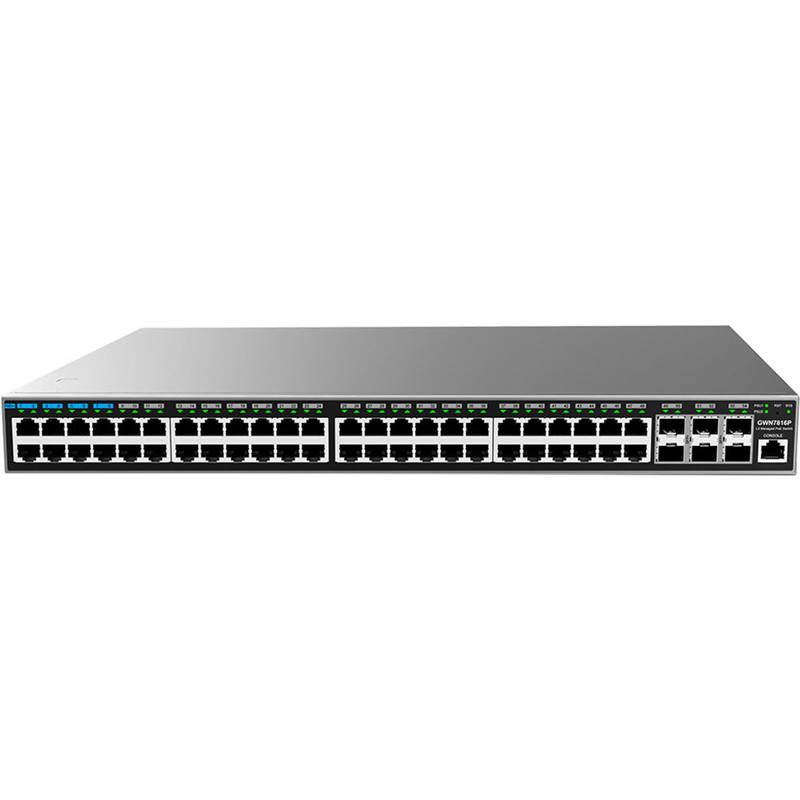Switch Administrable 48 Ports Gigabit + 6 ports SFP  Niveau 3 GWN7816P
