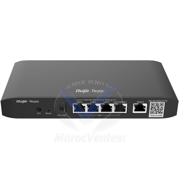 Routeur Reyee 5 Ports Gb 600 Mbps 150 Utilisateurs RG-EG105G-V3