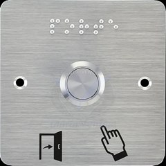 BOUTON DE SORTIE CARRE EN INOX SANS CONTACT 12V NO/NC/COM OP19D OP19D