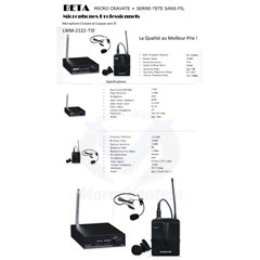KIT MICROPHONE SANS FIL CRAVATE ET CASQUE AVEC RÉCEPTEUR SANS FIL